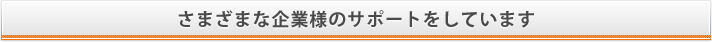 さまざまな企業様のサポートをしています